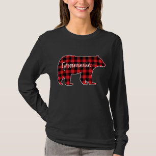 Camiseta Grammie Bear Red Xadrez Familiar de Natal P
