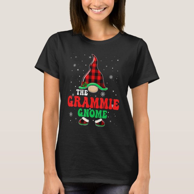 Camiseta Grammie Gnome Buffalo Plaid Matching Family Christ (Frente)