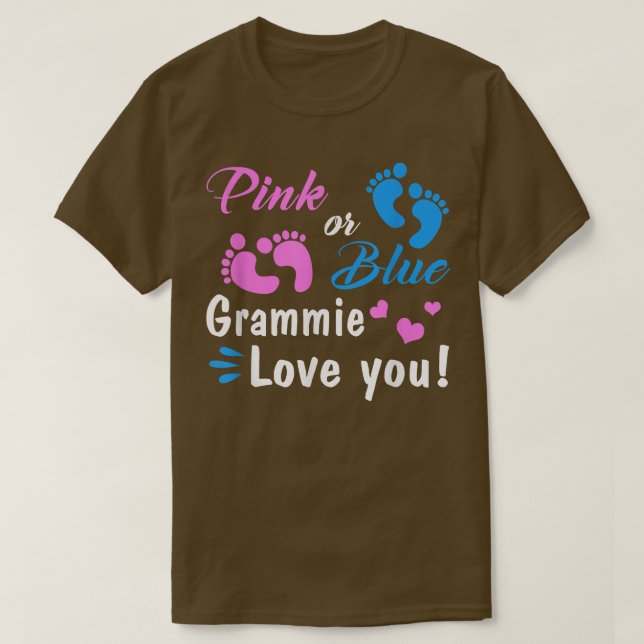Camiseta Grammie Rosa Ou Azul Te Ama De Sexo Festa De Revel (Frente do Design)