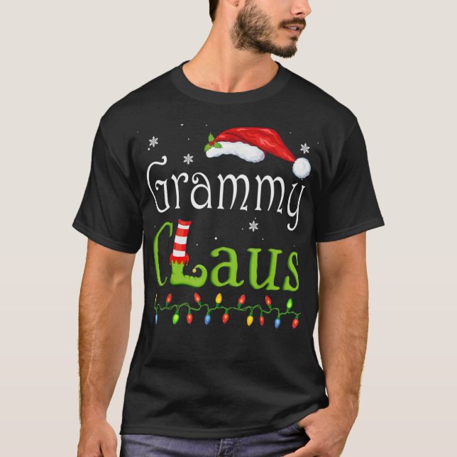 Camiseta Grammy Claus Família Engraçado Papais noeis pijama (Frente)