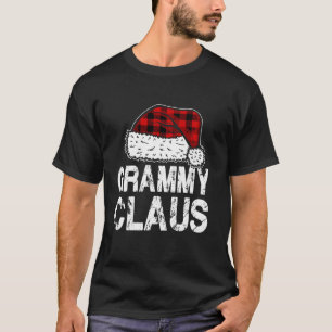 Camiseta Grammy Claus Santa Hat Red Buffalo Xadrez Natal