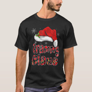 Camiseta Grammy Claus Santa Hat Xadrez de Natal Buffalo Paj