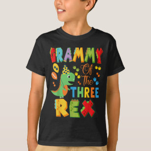 Camiseta Grammy Do Dinossauro De Três aniversário de 3 anos