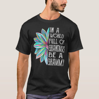 Camiseta Grammy Floral de Primavera Grammy para Avó Mães