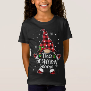Camiseta Grammy Gnomo Red Xadrez Matching Family Natal P
