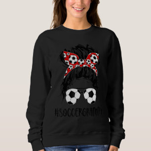 Camiseta Grammy Life Soccer Dia de as mães Messy Bun Wo