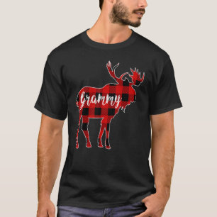 Camiseta Grammy Moose Red Buffalo Xadrez Correspondente Fam