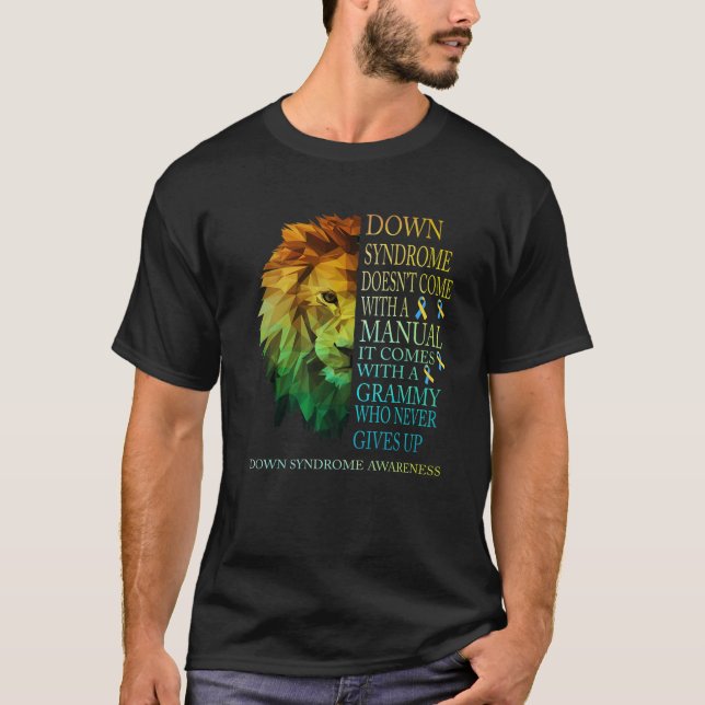 Camiseta Grammy Nunca Desiste da Síndrome de Lion Down T21 (Frente)