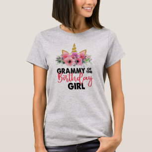 Camiseta Grammy Of Birthday Girl Madame Gift Unicorn