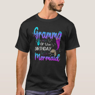 Camiseta Grammy Of Birthday Mermaid Birthday Mthers Da