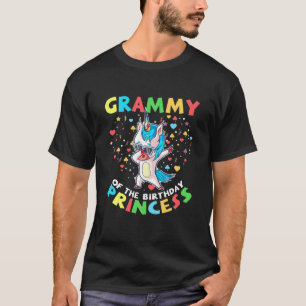 Camiseta Grammy Of Birthday Princess Girl Unicorn Dab L