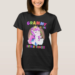 Camiseta Grammy Of Birthday Princess Unicorn Girl
