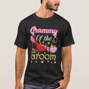 Camiseta Grammy Of The Groom Happy Wedding Flower Pink Cal