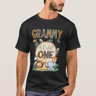 Camiseta Grammy Of Wild One First Birthday Safari Woodl