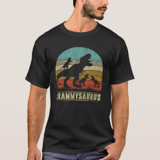 Camiseta Grammy Saurus T Rex Dinossaur 3 Três Crianças Corr