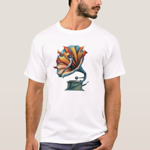 Camiseta Gramofone Dançando Através da Melodia