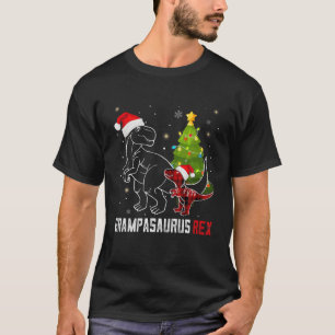 Camiseta Grampasaurus Engraçado Rex Dinossaur Xadrez Vermel