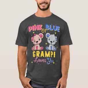 Camiseta Grampi de Urso Rosa ou Azul ama você Chá de fralda