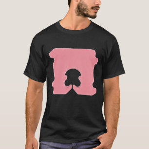 Camiseta Grampo de Pão Rosa Moderno Silhueta Geométrica