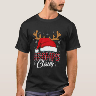 Camiseta Gramps Claus Santa Hat Reindeer Xadrez Vermelha Co