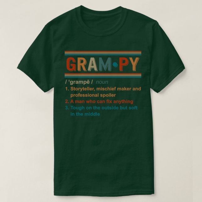 Camiseta Grampy Noun Grampy Definition Melhor Avô Gift Re (Frente do Design)