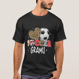 Camiseta Grams de Futebol Coração de Leopardo Fofo Jogador