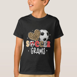 Camiseta Grams de Futebol Coração de Leopardo Fofo Jogador