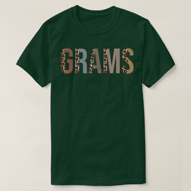 Camiseta Grams Leopard Imprime Mãe Dia de as mães Engraçado (Frente do Design)