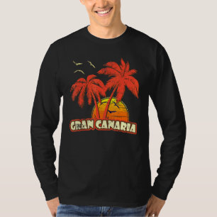 Camiseta Gran Canaria Summer Palm Trees 80s Beach Sunset