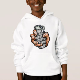 Camiseta Granada de Mão em Estilo de Quadrinhos