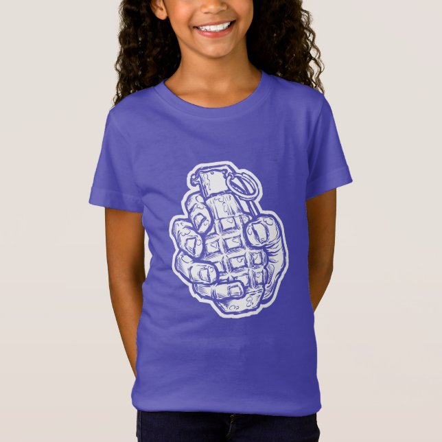Camiseta Granada de Mão em Estilo de Quadrinhos (Frente)
