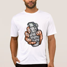Camiseta Granada de Mão em Estilo de Quadrinhos