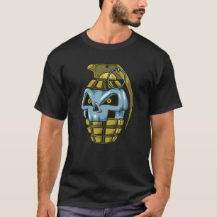 Camiseta Granada do crânio de mão explosiva
