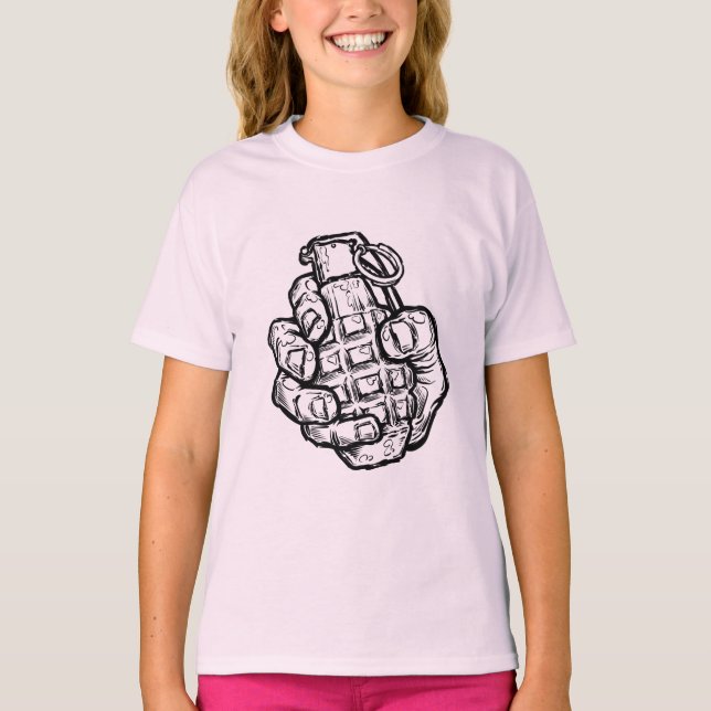 Camiseta Granada Mão no Estilo História em quadrinhos (Frente)