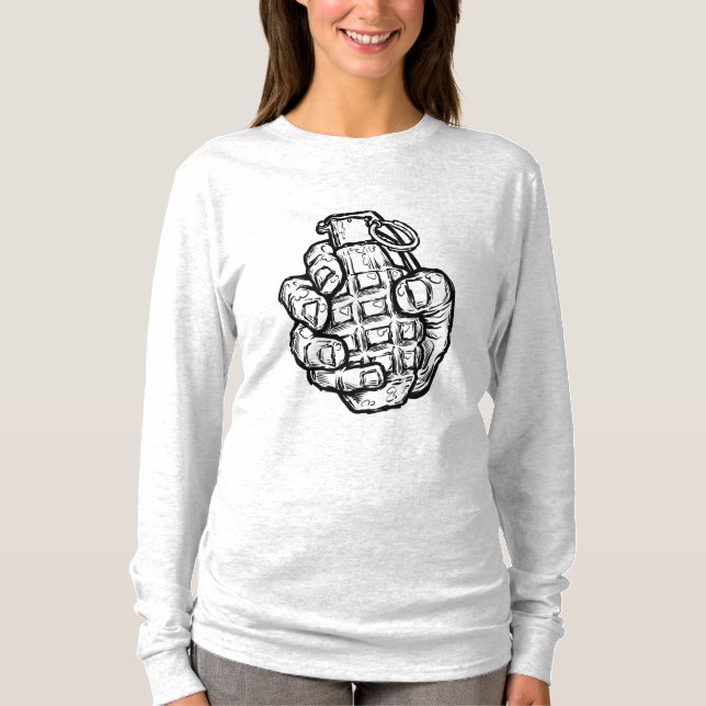 Camiseta Granada Mão no Estilo História em quadrinhos (Frente)