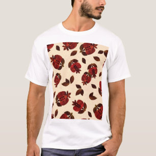 Camiseta Granadas brilhantes: padrão repetitivo feito à mão