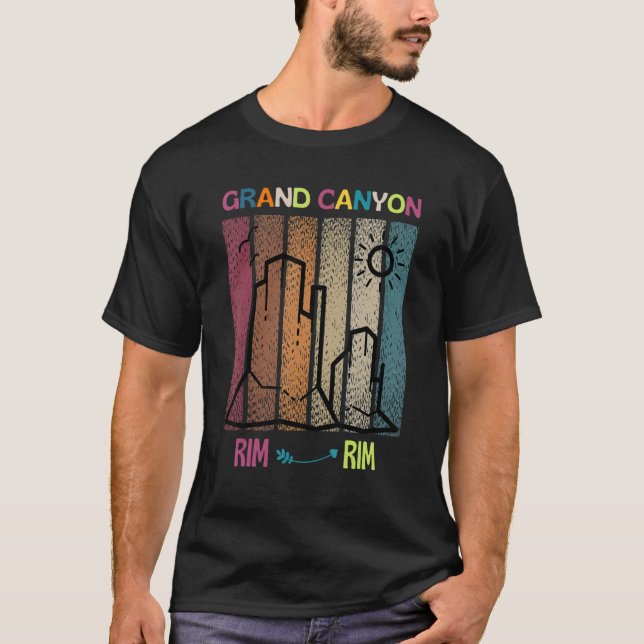 Camiseta Grand Canyon Rim Rim Retro Costume De Caminho (Frente)