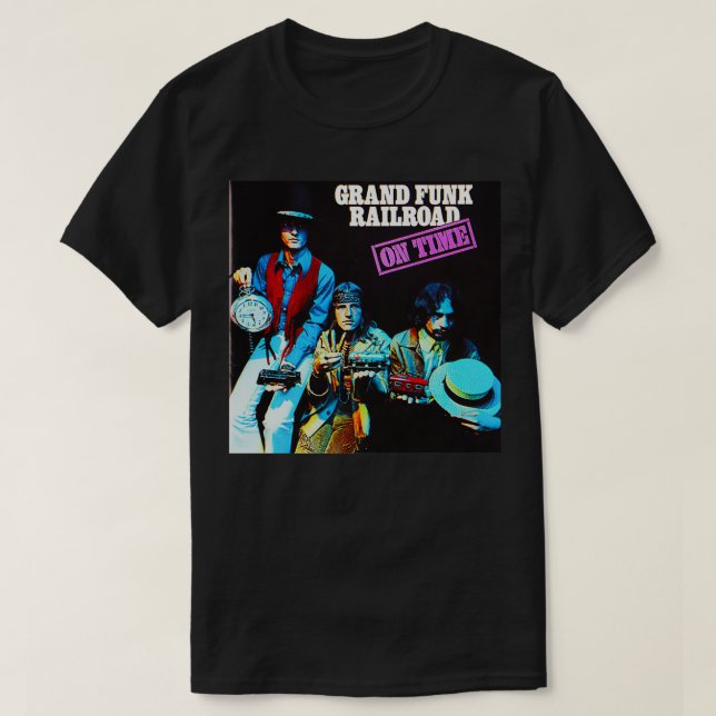 Camiseta Grand Funk Railroad On Time Sticker (Frente do Design)
