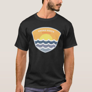 Camiseta Grand Haven Michigan MI Vacinação Sunset Souvenir