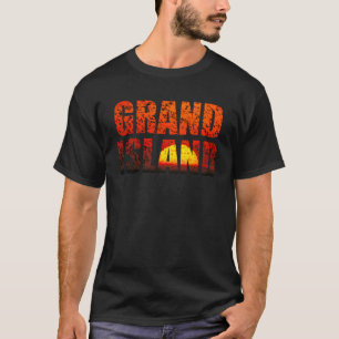 Camiseta Grand Island Nebraska Sandhill Crane Graphic Lette