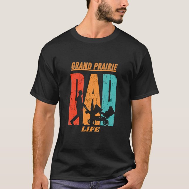 Camiseta Grand Prairie Native Funny State Flag Pai Parente  (Frente)