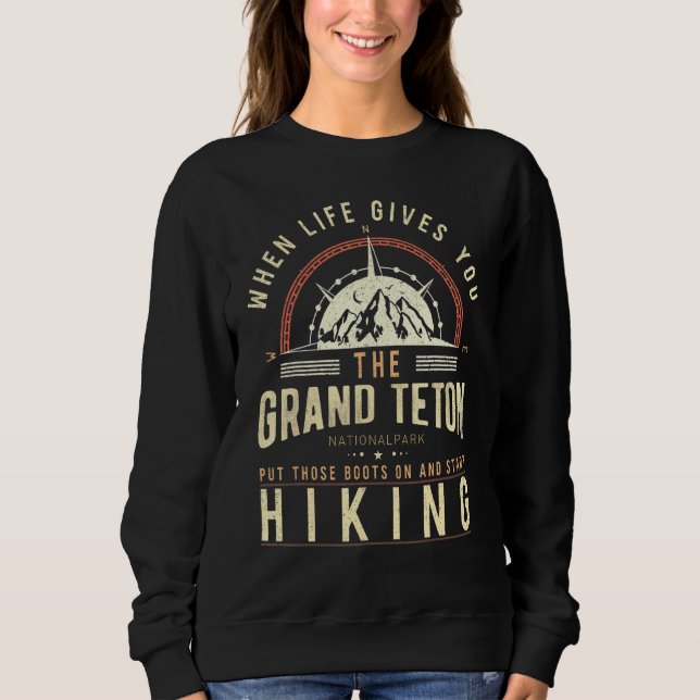 Camiseta Grand Teton National Park Caminhando Homens e Mulh (Frente)