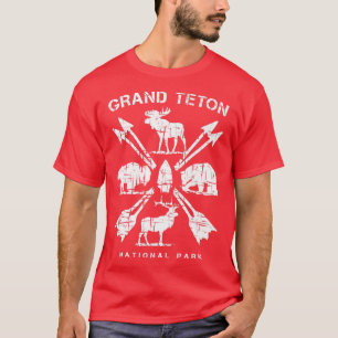 Camiseta Grand Teton National Park e Moose Bear Buffalo E