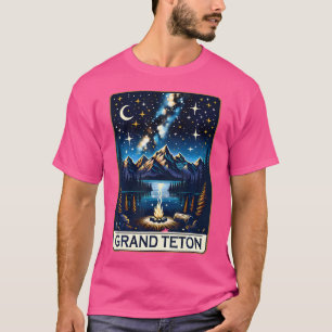 Camiseta Grand Teton National Park Wyoming Na Noite, Hike C
