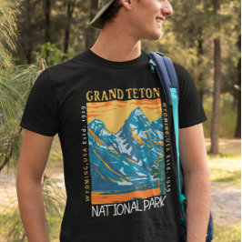 Camiseta Grand Teton National Park Wyoming Retro Distante