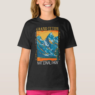 Camiseta Grand Teton National Park Wyoming Retro Distante