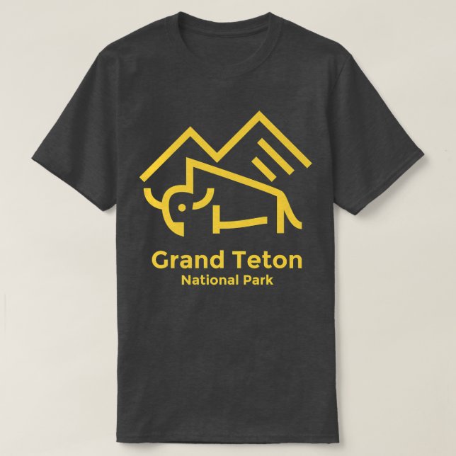 Camiseta Grand Teton National Park Wyoming - Retro Minimali (Frente do Design)
