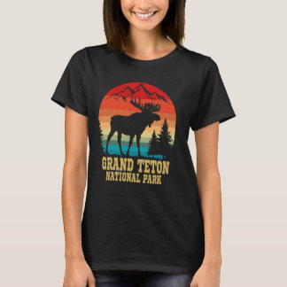 Camiseta Grand Teton National Park Wyoming Retro Moose Trav