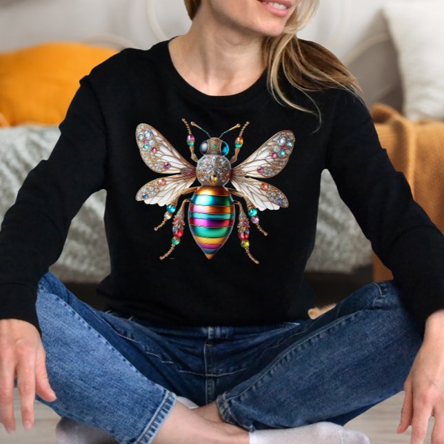 Camiseta Grande Abelha Enfeitada com Joias (Criador carregado)