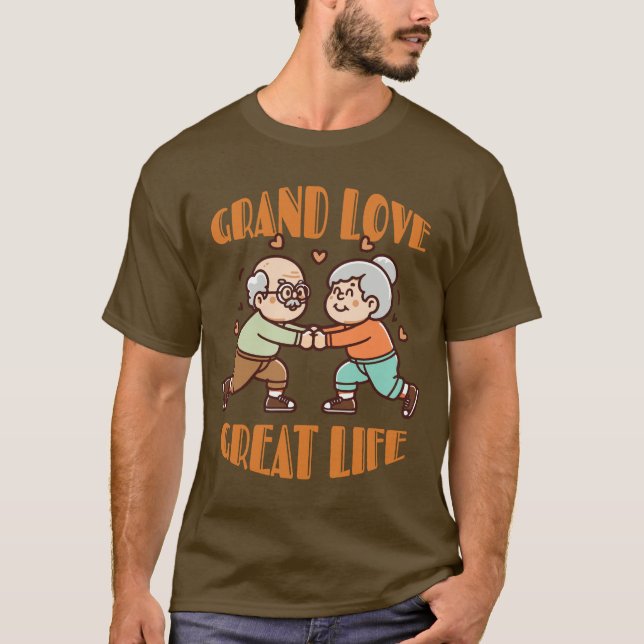 Camiseta grande amor vida excelente - dia dos avós (Frente)